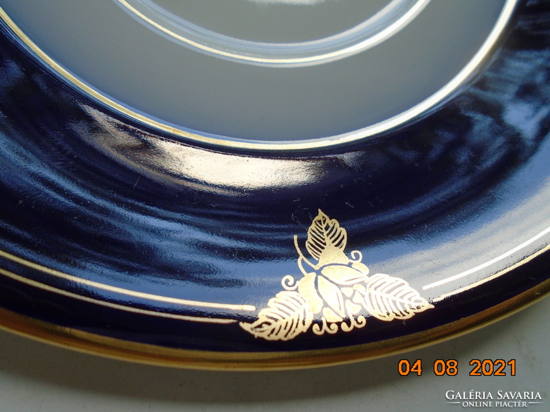 Empire Hand Painted Cobalt Gold Rose Tea Set with Embossed Snake Head and Bay Leaf Patterns