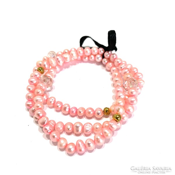 3 pcs cultured pearl true pearl bracelet elastic, size: s / m - echte perlen armband