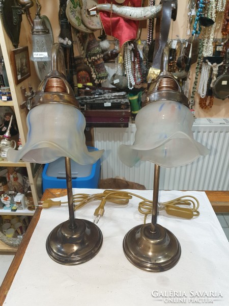 2 db régi Felújított réz asztali lámpa