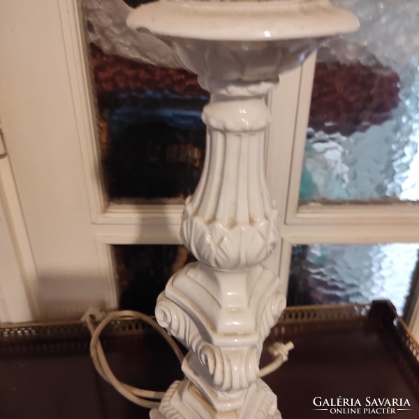Porcelán-fayance barokk stílusú asztali lámpa, antik, rendkívül dekoratív!