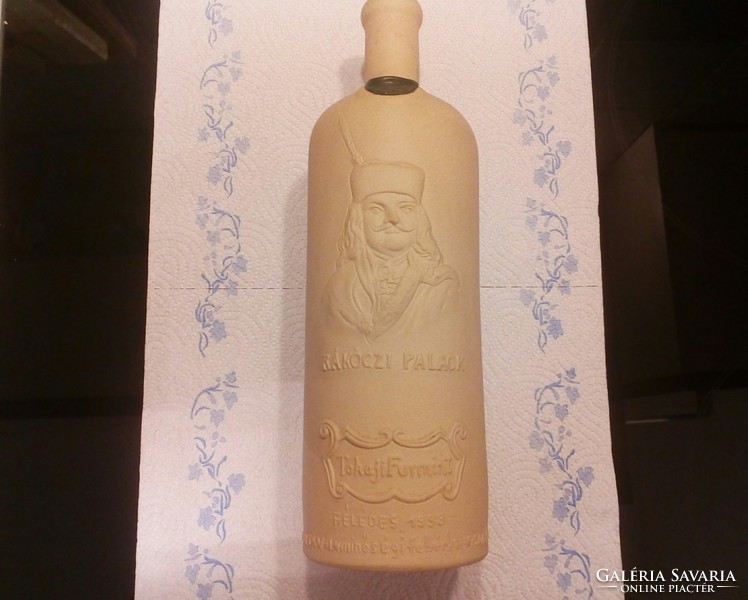 Old ceramic Rákóczi bottle with wax seal, furmint from Tokaj 1993 / wine 