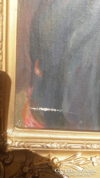Glatz Oszkár után: Gyermekportré (MÁSOLAT!) olaj-vászon 40x52 cm + keret