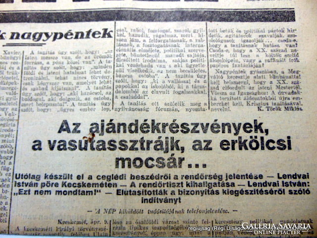 1925 április 10  /  A NÉP  /  Régi ÚJSÁGOK KÉPREGÉNYEK MAGAZINOK Ssz.:  15937