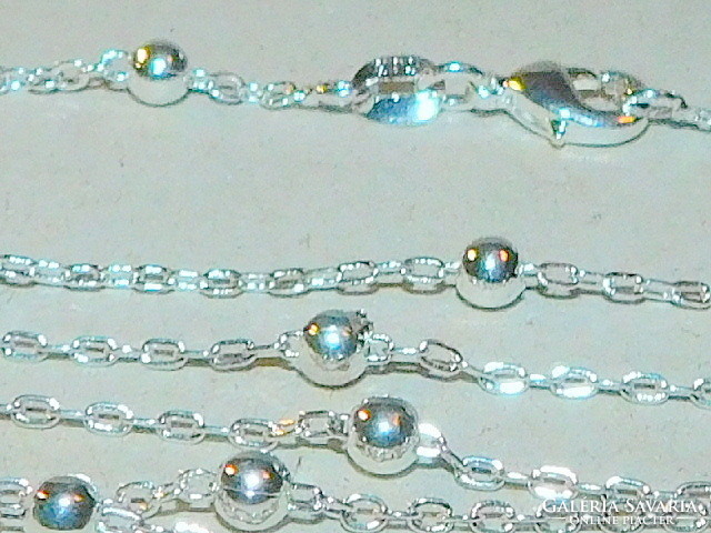 Lots of spherical extra long marked 925s filled silver necklace 74 cm