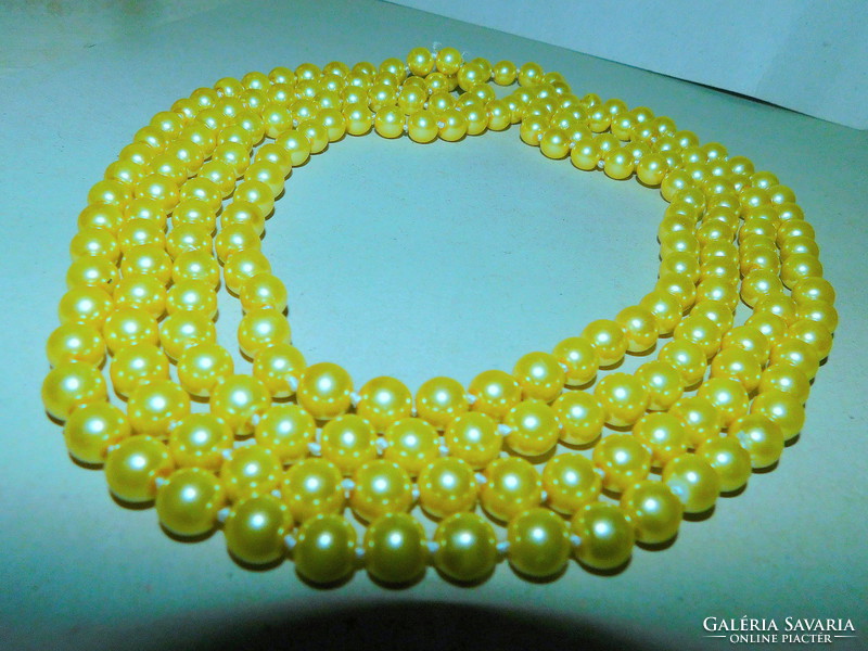 Gold yellow cream shell pearl extra long pearl necklace - 175 cm! 2021. Fashion of the year