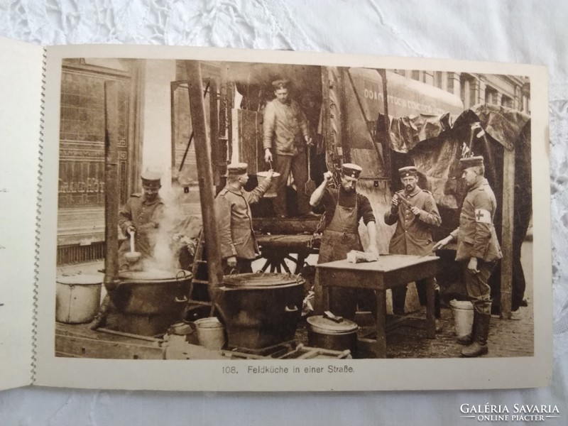 Antik képeslap sorozat, háborús, katonai életképek nagyon ritka darabok, I. világháború