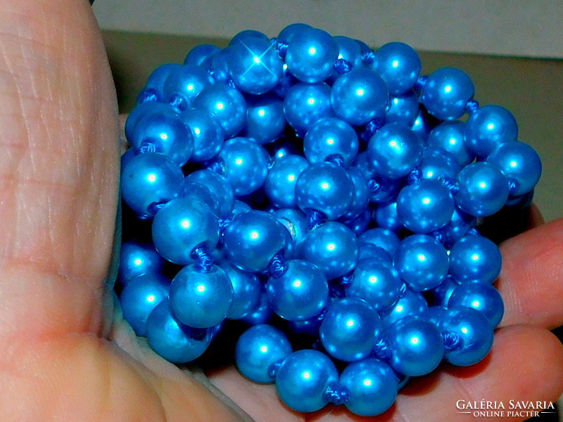 Kobalt Kék Shell Pearl Extra Hosszú Gyöngysor Nyaklánc - 155 cm-es! A 2021.év Divat színe
