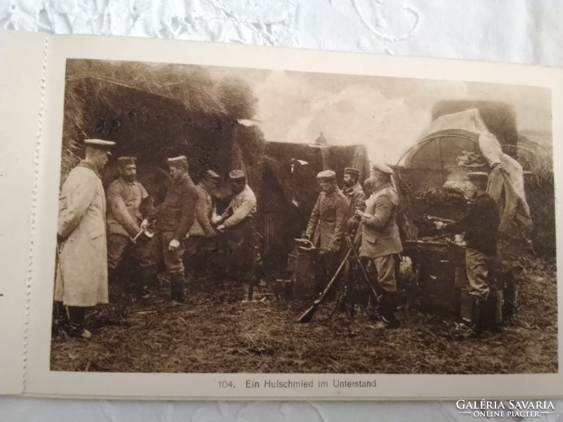 Antik képeslap sorozat, háborús, katonai életképek nagyon ritka darabok, I. világháború