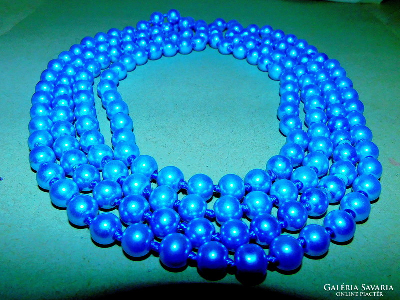 Cobalt blue shell pearl extra long pearl necklace - 155 cm! The fashion color of the year 2021