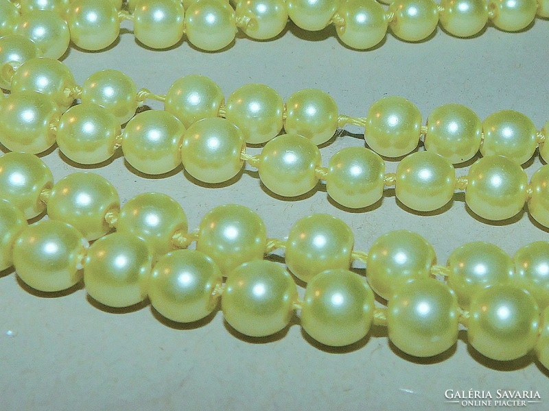 Cream yellow shell pearl extra long pearl necklace - 150 cm! 2021. Fashion of the year