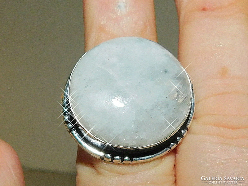 Hold köves Ásvány Tibeti Ezüst Gyűrű  7-es