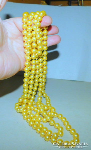 Gold yellow cream shell pearl extra long pearl necklace - 175 cm! 2021. Fashion of the year