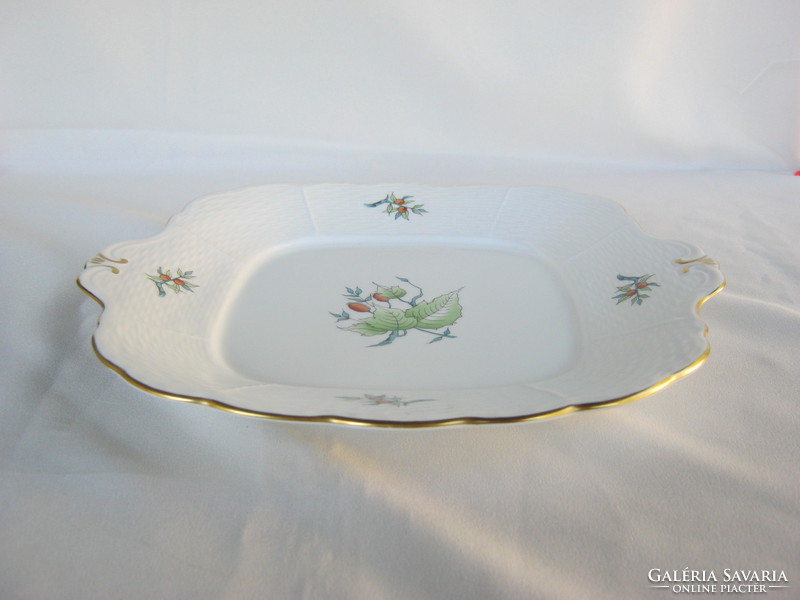 Herend porcelain large serving bowl with rosehip pattern