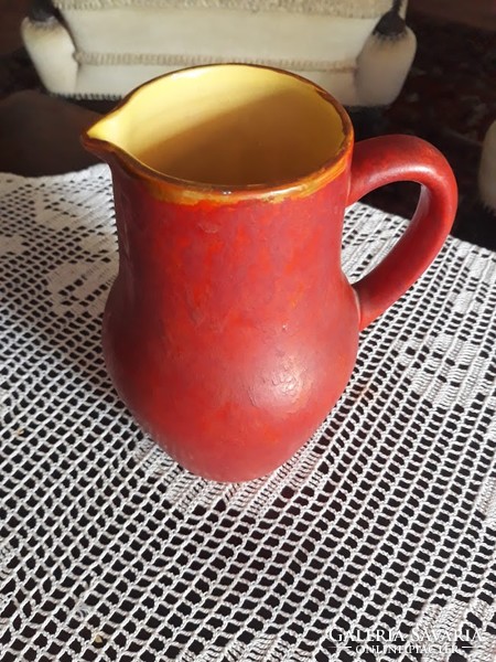 Retro vase, jug, Hungarian handicraft ceramics