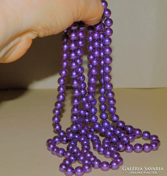 Deep purple shell pearl extra long pearl necklace - 180 cm!