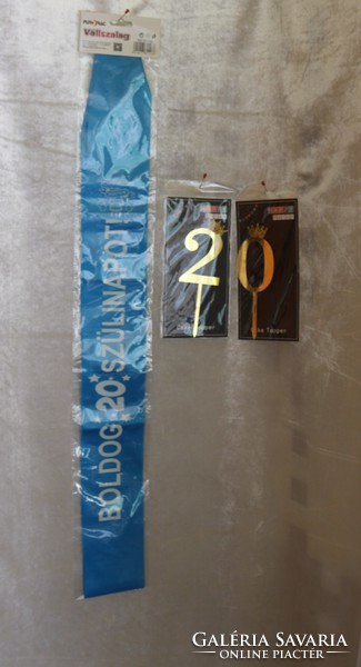 Birthday shoulder strap + cake decoration for 20 years old