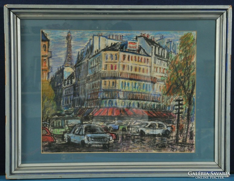 Attributed to Frigyes Frank (1890-1976): street view from Paris