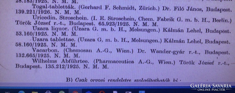 Togal gyógyszerreklám 1926
