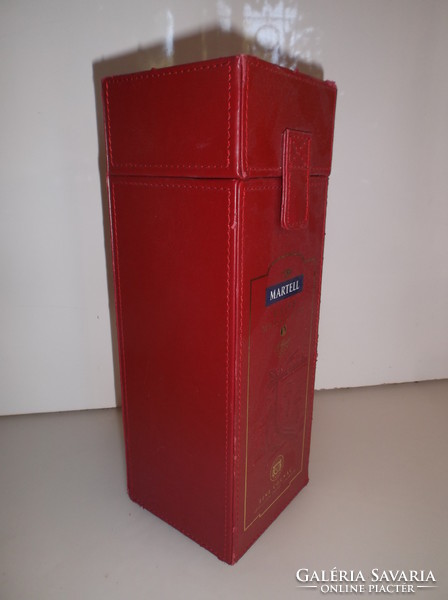 Martell - cognac box - 30.5 x 10.5 x 10.5 cm - retro - artificial leather cover - sewn