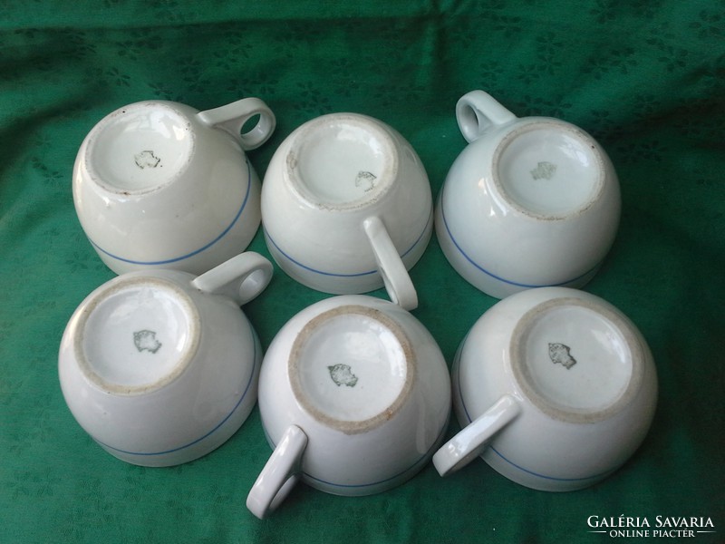 Zsolnay, teacup and saucer (light blue-white), 6pcs. Cheaper!