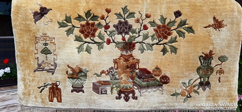Selyem kézi csomózású perzsa szőnyeg