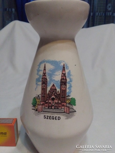 Bodrogkeresztúri emlék váza, szuvenír "SZEGED"