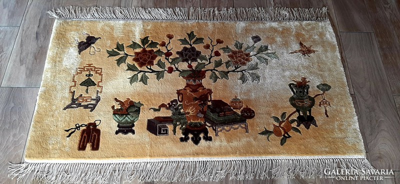Selyem kézi csomózású perzsa szőnyeg
