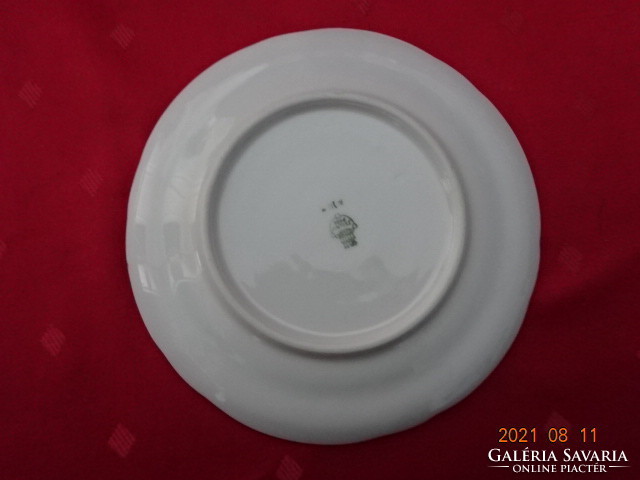 Zsolnay porcelán, antik, pajzspecsétes teáscsésze alátét, átmérője 16 cm. Vanneki.