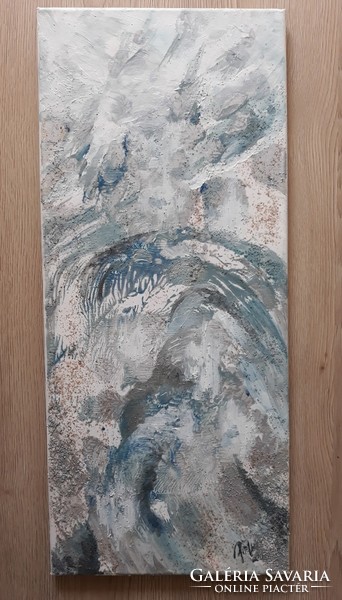 "Hullámok" olajfestmény (25x58 cm)