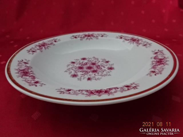 Alföld porcelain, six deep plates with pink flowers, diameter 23 cm. He has!