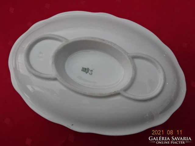 Zsolnay porcelán antik szószos tál alátéttel, hossza 21 cm. Vanneki!