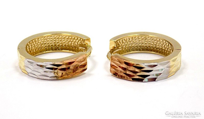 Tricolor gold hoop earrings (zal-au100907)