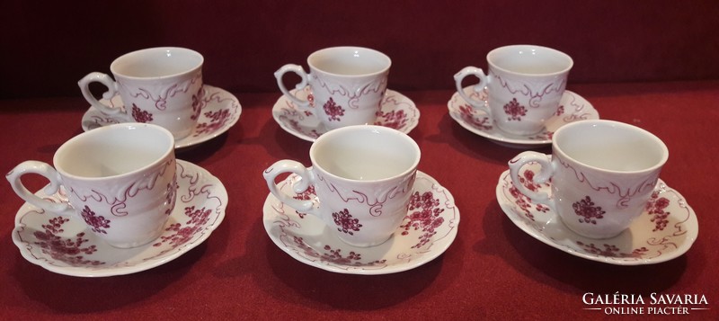 6pcs porcelain coffee cup with plate