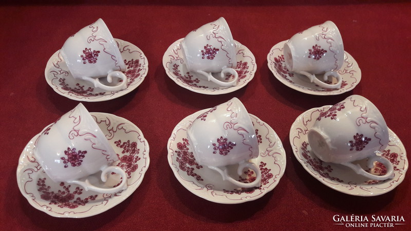 6pcs porcelain coffee cup with plate