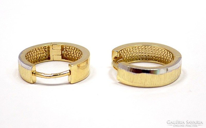 Yellow and white gold hoop earrings (zal-au100904)