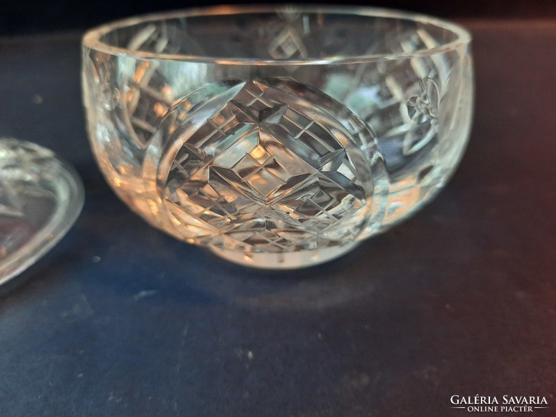 Crystal, bonbonier with lid, offering. HUF 3,900