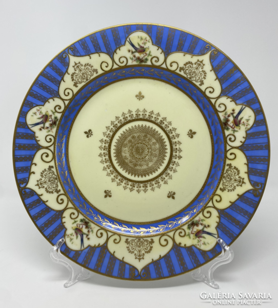 Hand-painted, richly decorated pirkenhammer Czechoslovak porcelain decorative plate - cz