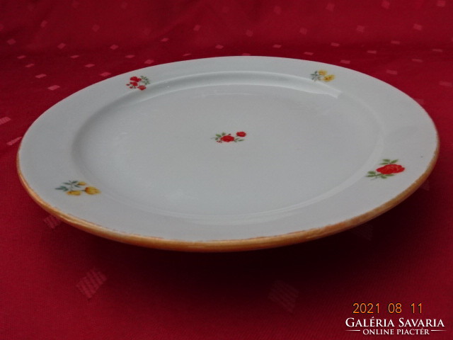 Zsolnay porcelain small plate with yellow border, diameter 19.5 cm. He has!