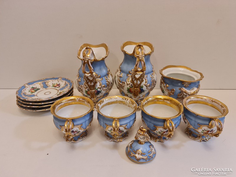 Antik aranyozott porcelán teáskészlet