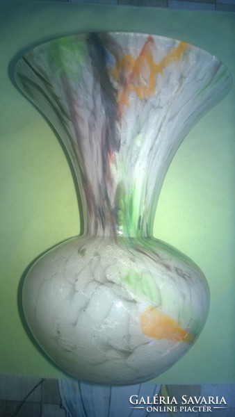 Ritka Fonalas tejüveg váza vastag falú hasas ép-szép