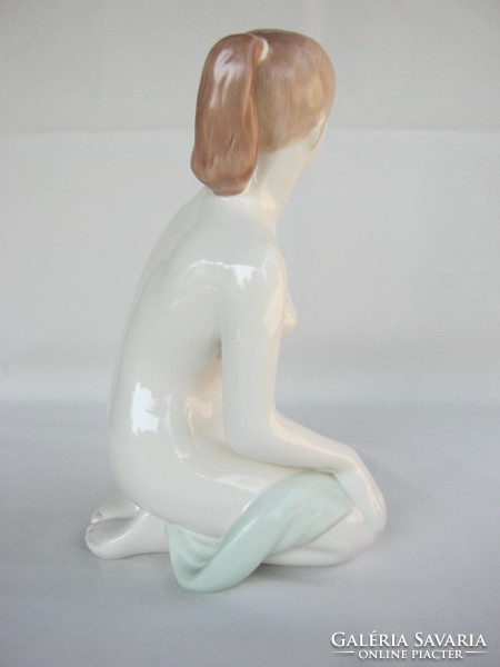 Retro ... Aquincum porcelain large kneeling female nude