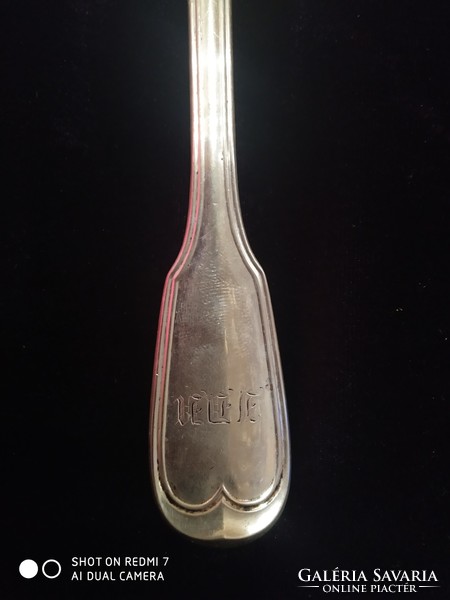 Antik ezüst 12-latos /750/ (augsburgi forma) evőkanál