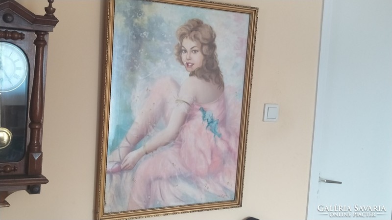 Senyey jelzéssel ellátott szép balerina festmény 84x104 cm