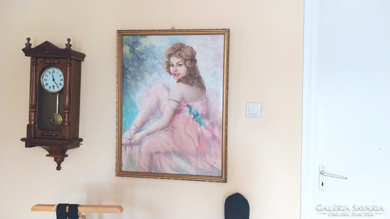 Senyey jelzéssel ellátott szép balerina festmény 84x104 cm