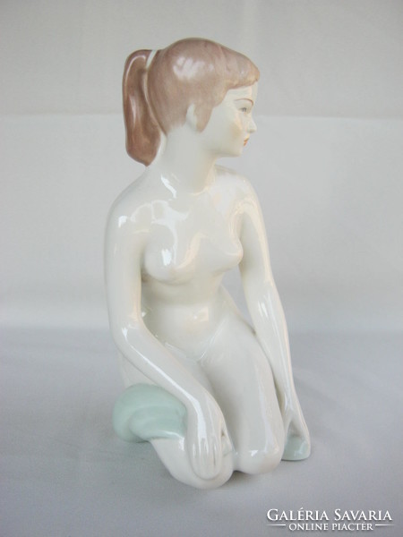 Retro ... Aquincum porcelain large kneeling female nude