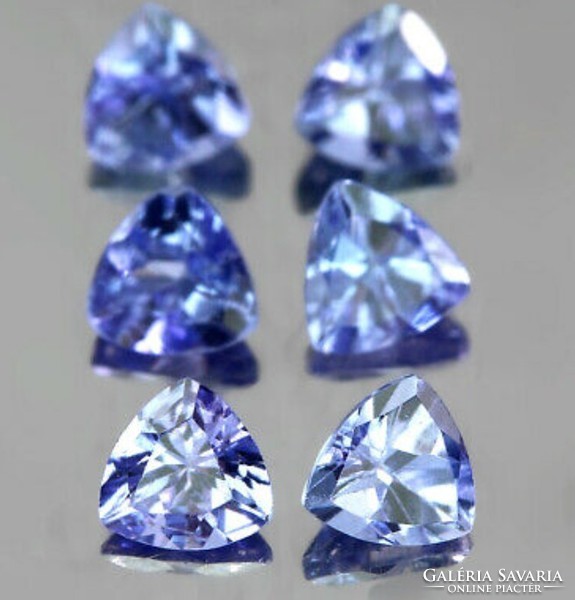 6 original tanzanite gemstones trillion xsisolates each