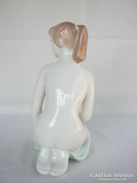 Retro ... Aquincum porcelain large kneeling female nude