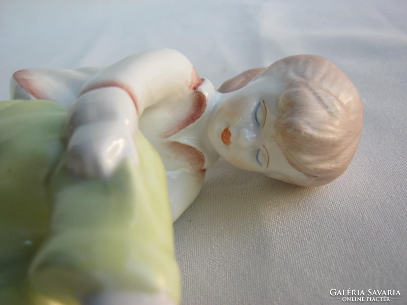 Retro ... Aquincum porcelain figurine little girl dressed up
