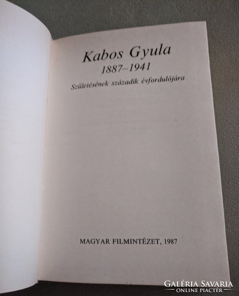 Kabos Gyula 1887-1941 Születésének századik évfordulójára