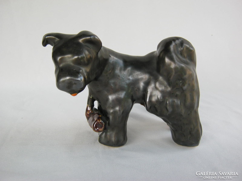 Retro ... Bodrogkeresztúr ceramic figure nipp dog herding dog shepherd dog